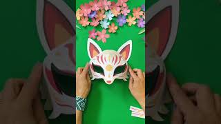 Kitsune Fox mask template Happythoughtcouk kitsune fox anime cosplay diycostume 3D mask [upl. by Erland175]