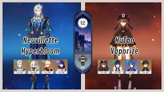 Abyss 45 Floor 12 Neuvillette Hyperbloom and HuTao Vaporize Genshin Impact [upl. by Korry]