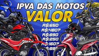 IPVA DAS MOTO 2022  PREÇOS QUE VOCÊ VAI PAGAR [upl. by Carlock]