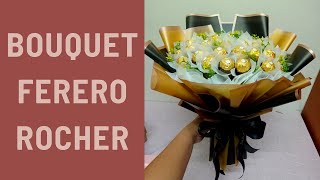 BOUQUET FERRERO ROCHER BENTUK BULAT KEPOKKEPOK BLACK AND GOLD [upl. by Oicnoel]