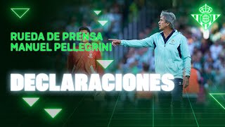 Rueda de prensa de Manuel Pellegrini tras el RealBetisRealSociedad ⚽💚  Real BETIS Balompié [upl. by Hazeefah]