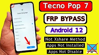 Tecno Pop 7 FRP Bypass Without PC Android 12  Tecno BF6 Frp Bypass  Google Account Bypass 2024 [upl. by Keg]