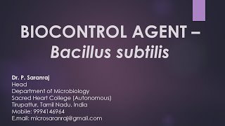 Biocontrol agent  Bacillus subtilis [upl. by Nairadas]