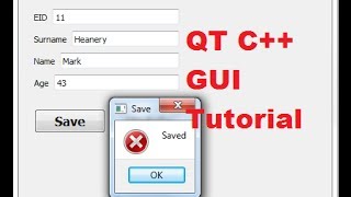 QT C GUI Tutorial 14 How to Save data in SqLite database with pushbutton [upl. by Tootsie595]