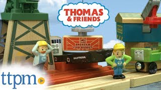 Thomas amp Friends Wood Cranky at the Docks and Spin amp Lift Crane from FisherPrice [upl. by Chelsy116]