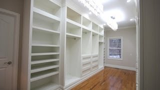 Building builtin wardrobe cabinets in walkin master closet [upl. by Htaeh646]