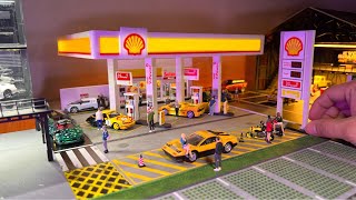 Shell Gas Station by Gfans 164 Diorama  Hotwheels Diorama [upl. by Cicenia]