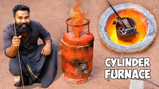 Making Metal Melting Furnace at Home  ഗ്യാസ് സിലിണ്ടർ മുറിച് ഫർനസ് ഉണ്ടാക്കി  M4 Tech [upl. by Ahsha817]