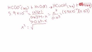 given concentration calculate the PH of HCOONa [upl. by Ellimak408]