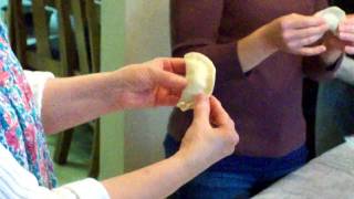 How to fill pierogi and seal edges with decorative twist [upl. by Alyose]