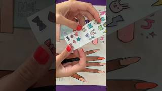 Paper nail art DIY 🎀 papernails papercrafts stickers pegatinas [upl. by Nnylaj791]