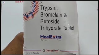 HealExtra Tablet  Trypsin Bromelain amp Rutoside Trihydrate Tablets  HealExtra Tablet Uses Benefits [upl. by Onibas203]