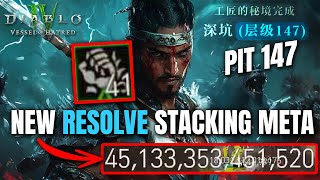 NEW RESOLVE STACKING META Spiritborn  PIT 147 DONE Vessel of Hatred Diablo 4 [upl. by Garris500]