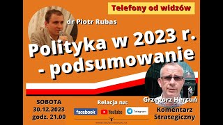 Polityka w 2023 roku  podsumowanie Komentarz dr Piotr Rubas Grzegorz HercuĹ„ [upl. by Ahsekan596]