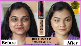 Loreal infallible Full Wear Concealer Swatches  Conceal Dark Circles amp Pigmentation  Testing [upl. by Euqinay]