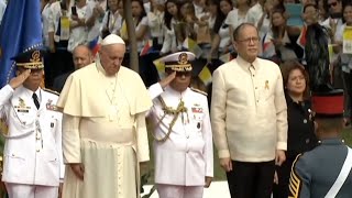 🇻🇦🇵🇭 Vatican and Philippines National Anthem  Head of State Pope Franciss State Visit 2016 [upl. by Aveline926]