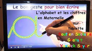 Ecrire l’alphabet et chiffres dans le bon sens en maternelle sur tablette [upl. by Isaak613]