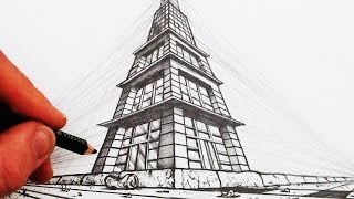 How to Draw in 3Point Perspective Narrated [upl. by Ahsiei]