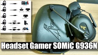 Unboxing  Review  Headset Gamer SOMiC G936N CommanderTeste do Microfone [upl. by Gentilis306]