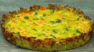 Torta salata di broccoli e formaggio senza farina  SaporitoTV [upl. by Angelo]