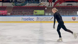 Figure skater executes a perfect whirl but ends up with a dramatic slip  WooGlobe [upl. by Lekcim]