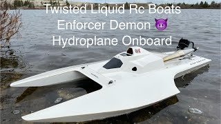 Enforcer Demon Hydroplane 😈 Rc Boat Onboard First Runs of 2024 [upl. by Adnola]