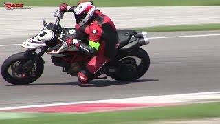 NEW Ducati Hypermotard 1100 GP  Great Riding on Track  onboard [upl. by Enileuqaj965]