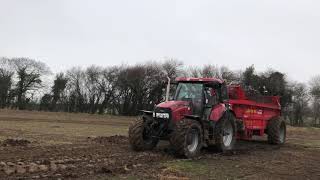 Case Puma 155 straightpipe muck spreading 2019 [upl. by Enahpad]