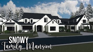 ROBLOX  Bloxburg Snowy Farmhouse Family Mansion Speedbuild  Tutorial  EXTERIOR ONLY  Ellvoi [upl. by Ubald963]