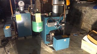 SERVICE TO 2 BURNHAM OIL FIRED BOILERS [upl. by Newg]