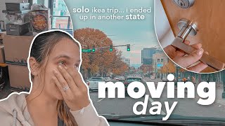 Going to Ikea ALONE in a NEW City  a chaotic moving day vlog where i end up in another state [upl. by Lynde]