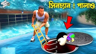 Gta 5  Franklin Shinchan Survived Biggest Tsunami in Gta V  Gta Bangla Gameplay [upl. by Aduh888]