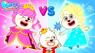 Desafío Princesa Rosa VS Azul 💖💙 Historias divertidas del Elsa  Dibujos Animados ★ Bearee Español [upl. by Kylie]