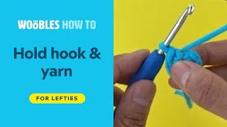 Lefthanded crochet How to hold a crochet hook and yarn for beginners [upl. by Nnalatsyrc717]