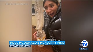 McDonalds customer appears to pull bunch of plastic from bottom of McFlurry [upl. by Mathilda]