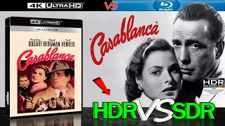 Casablanca 1942 HDR ANALYSIS 4K UHD Blu Ray vs 1080p BD SDR 100nits TRUEDIFFERENCE WATCHINHDR [upl. by Odeen]