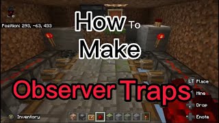 How to make observer traps  Minecraft for beginners [upl. by Kreis637]