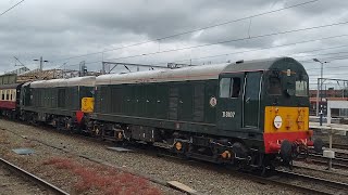 5Z20 LSL green class 20096amp20107 departing from Crewe UDL with support coach to Crewe HS [upl. by Ennyleuqcaj]