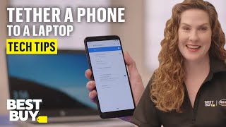 Tethering a Phone to a Laptop  Tech Tips from Best Buy [upl. by Airtap]