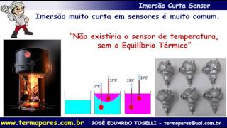 Sensores Temperatura Dimensionamento Imersão Termopares Pt100 e Termômetros Termometria Termologia [upl. by Umont204]