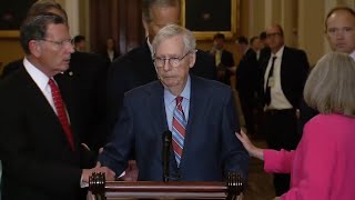 Mitch McConnell Has Sudden Medical Episode at Press Conference [upl. by Haronid]