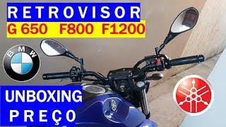 Retrovisor F800  para linha Yamaha Unboxing  Preço  detalhes [upl. by Hsekin903]