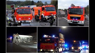 LKW mit Gerüstteilen umgekippt  FEUERWEHR mit HILFELEISTUNGSEINSATZ  BERGUNG GROSS  E [upl. by Stagg]