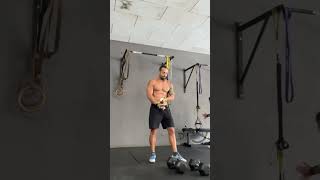 2115921  Dumbbell thrusters 50lbs Chest to bar pull ups [upl. by Rois122]