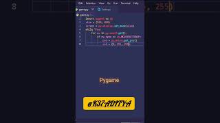 Pygame  Create game in python  Pygame python tutorial python pygame ai trending shorts [upl. by Rape742]