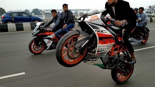 Stunning Stunts on KTM DUKE 200 KTM RC200 amp Pulser 220best bike stunts [upl. by Introc]