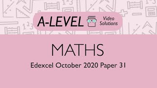 Alevel Maths  Paper 31 October 2020  PMT Education [upl. by Eleen]