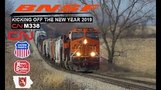 Kicking off the New Year Railfanning 2019 feat M338 IANR Plow 77 exCNW 6706 [upl. by Brentt]