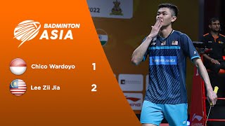 Chico Aura Dwi Wardoyo 1  2 Lee Zii Jia  Badminton Asia Team Championships 2022 [upl. by Suirrad]