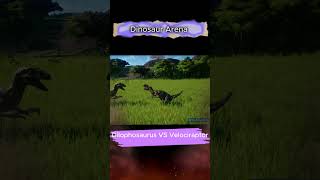 Jurassic Showdown Velociraptor vs Dilophosaurus  Epic Dinosaur Battle in the Arena shorts [upl. by Ainslie]